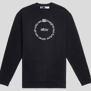 Reimagine your vote black crew sweatshirt re-inc